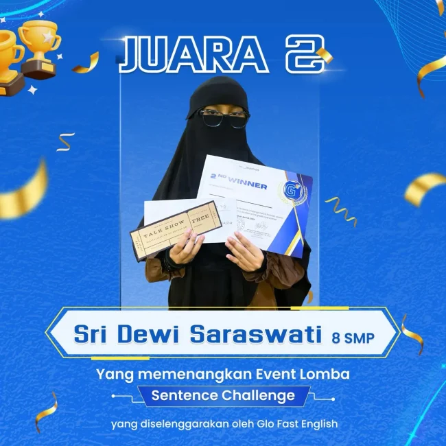 Santri IDN Boarding School Sri Dewi Saraswati raih Juara 2 Sentence Challenge