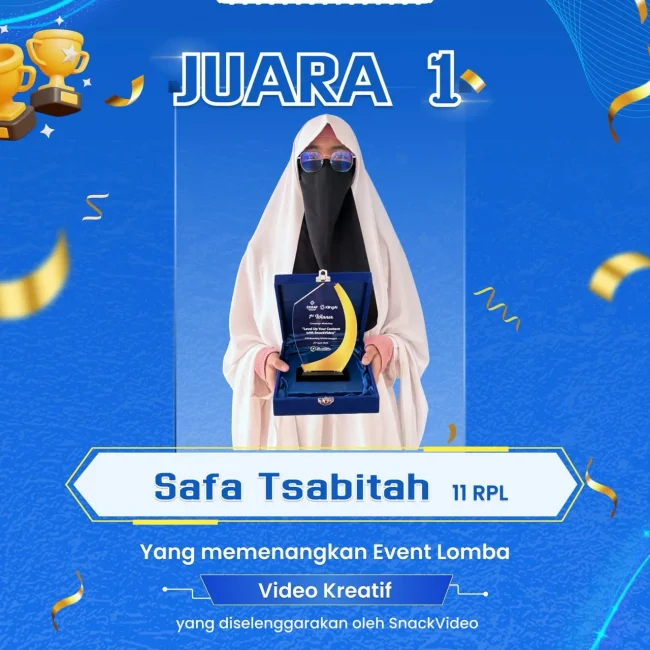 Santri SMK IDN Boarding School Akhwat raih Juara 1 lomba Video Kreatif