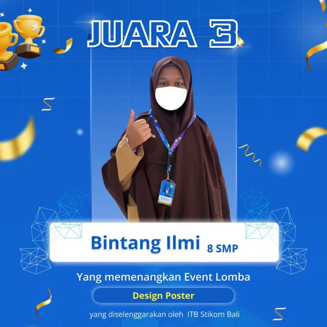 Santri IDN Boarding School Akhwat Juara 3 Lomba Poster