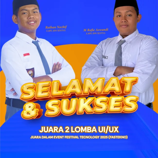 Santri SMK IDN Backpacker School raih Juara 2 UI/UX di Festival Teknologi 2025