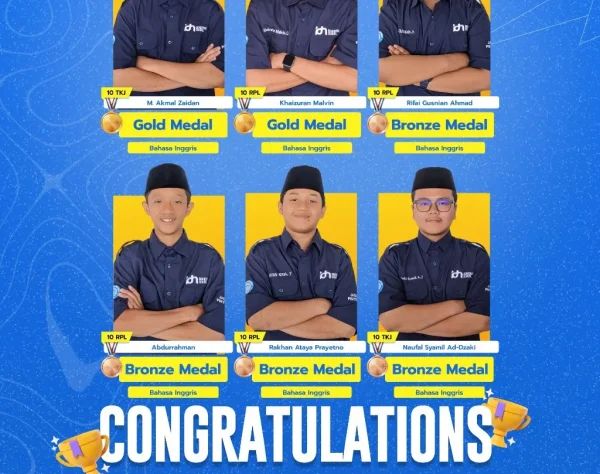 Foto santri SMK IDN Boarding School Solo dengan medali ISCO 2025