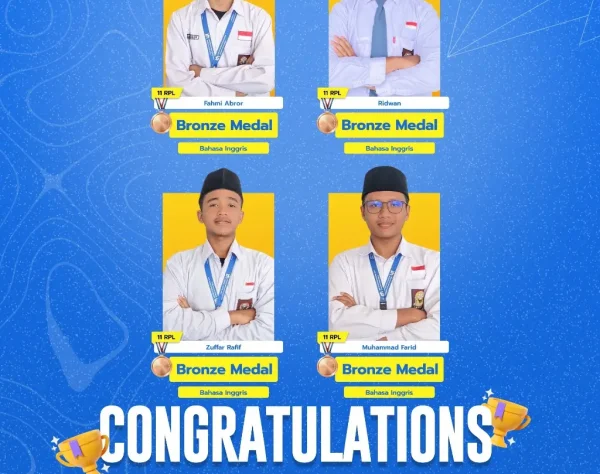 Foto santri kelas 11 SMK IDN Boarding School Solo peraih medali ISCO 2025