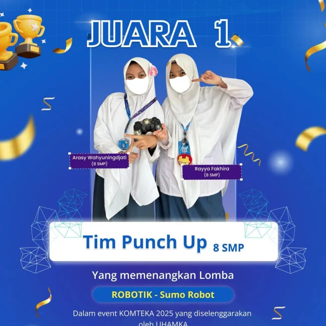 Santriwati IDN Akhwat Arasy dan Rayya Juara 1 Robot Sumo di UHAMKA