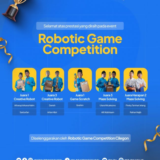 Tim santri IDN Jonggol raih juara dalam lomba robotic games tingkat nasional