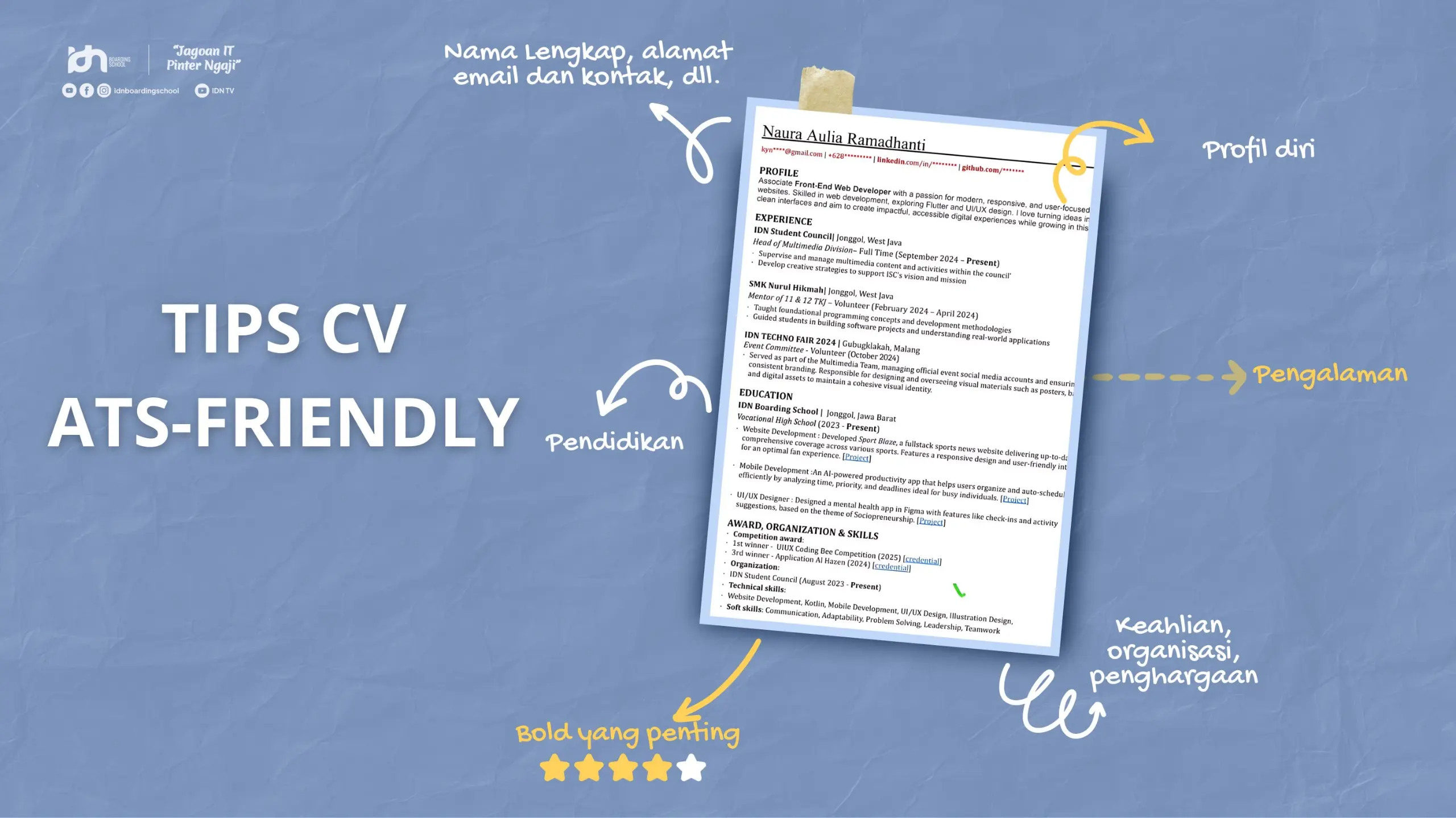 Contoh CV ATS Friendly lengkap dengan tips mudah membuatnya