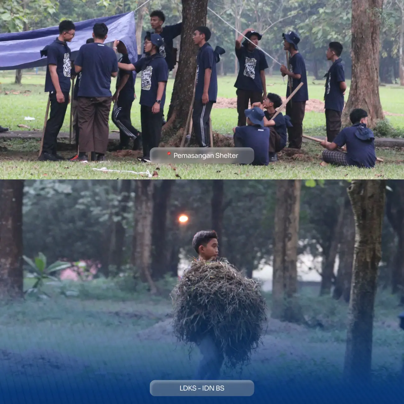pemasangan shelter oleh siswa