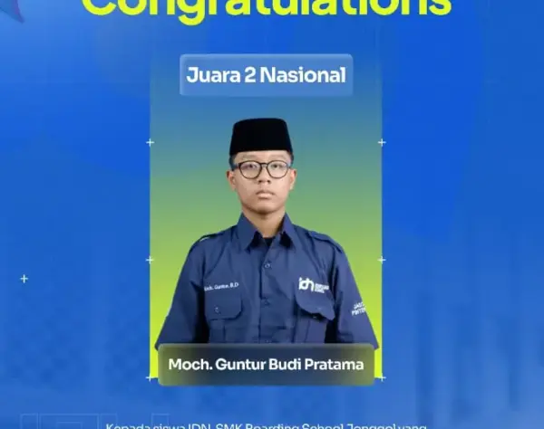 Santri SMK IDN Boarding School Islami Terbaik raih Juara 2 Nasional OP2N IYFEST 2025 kategori Informatika