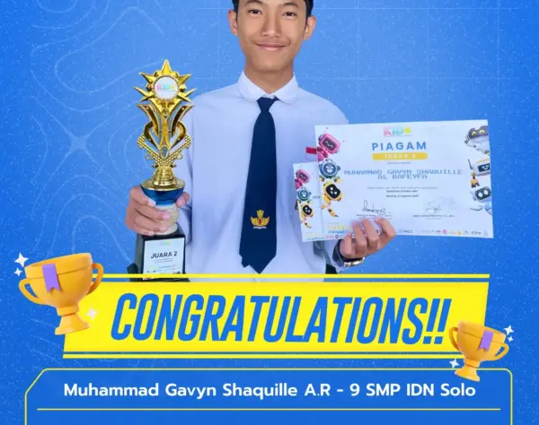 Muhammad Gavyn Shaquille santri SMP IDN Solo raih Juara 2 Coding Scratch KIDOFUN Competition