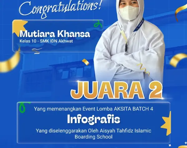 Santri SMK IDN Boarding School Akhwat Juara 2 Infografis AKSITA Batch 4