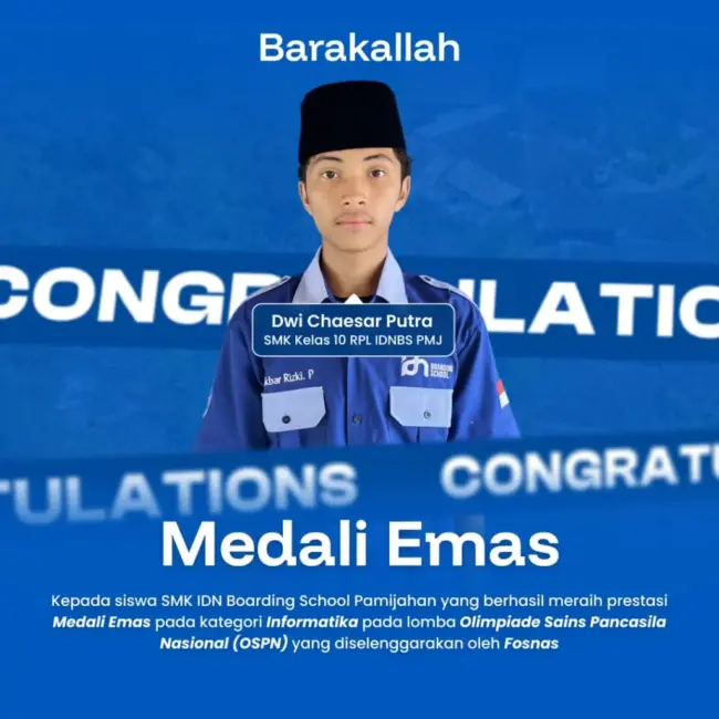 Santri SMK IDN Pamijahan raih Medali Emas Informatika di OSPN 2025