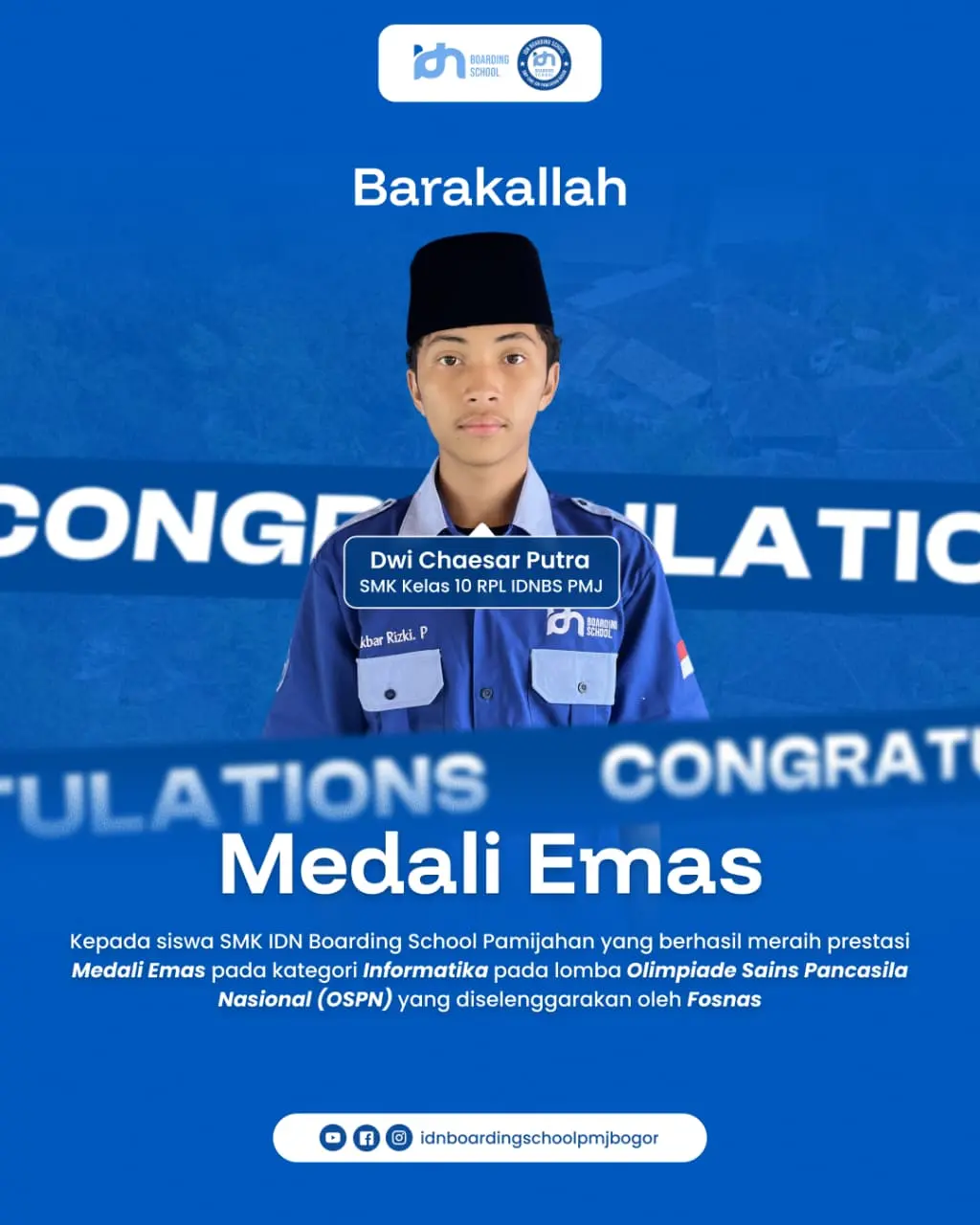 Santri SMK IDN Pamijahan raih Medali Emas Informatika di OSPN 2025