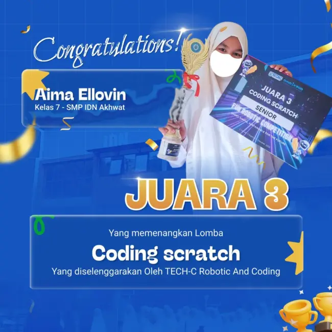 Aima Ellovin Jiran Meliana SMP IDN Akhwat Juara Coding Scratch