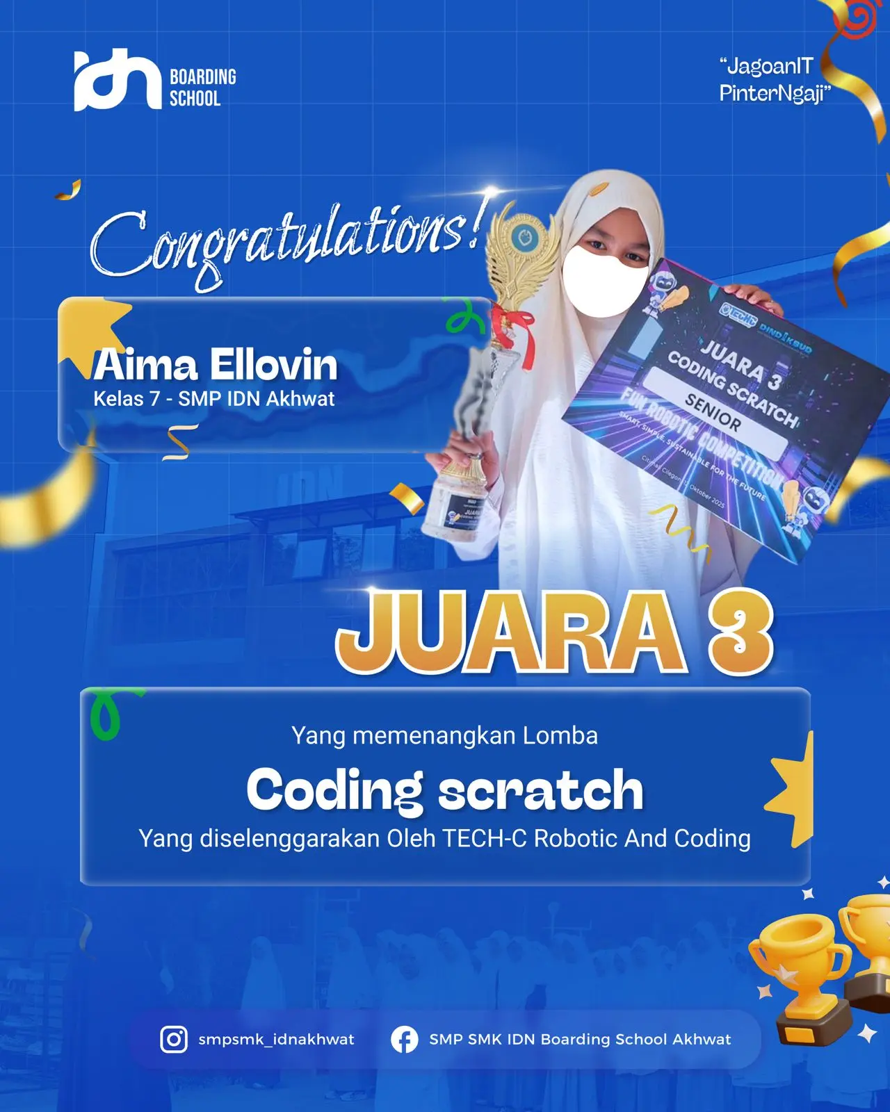 Aima Ellovin Jiran Meliana SMP IDN Akhwat Juara Coding Scratch