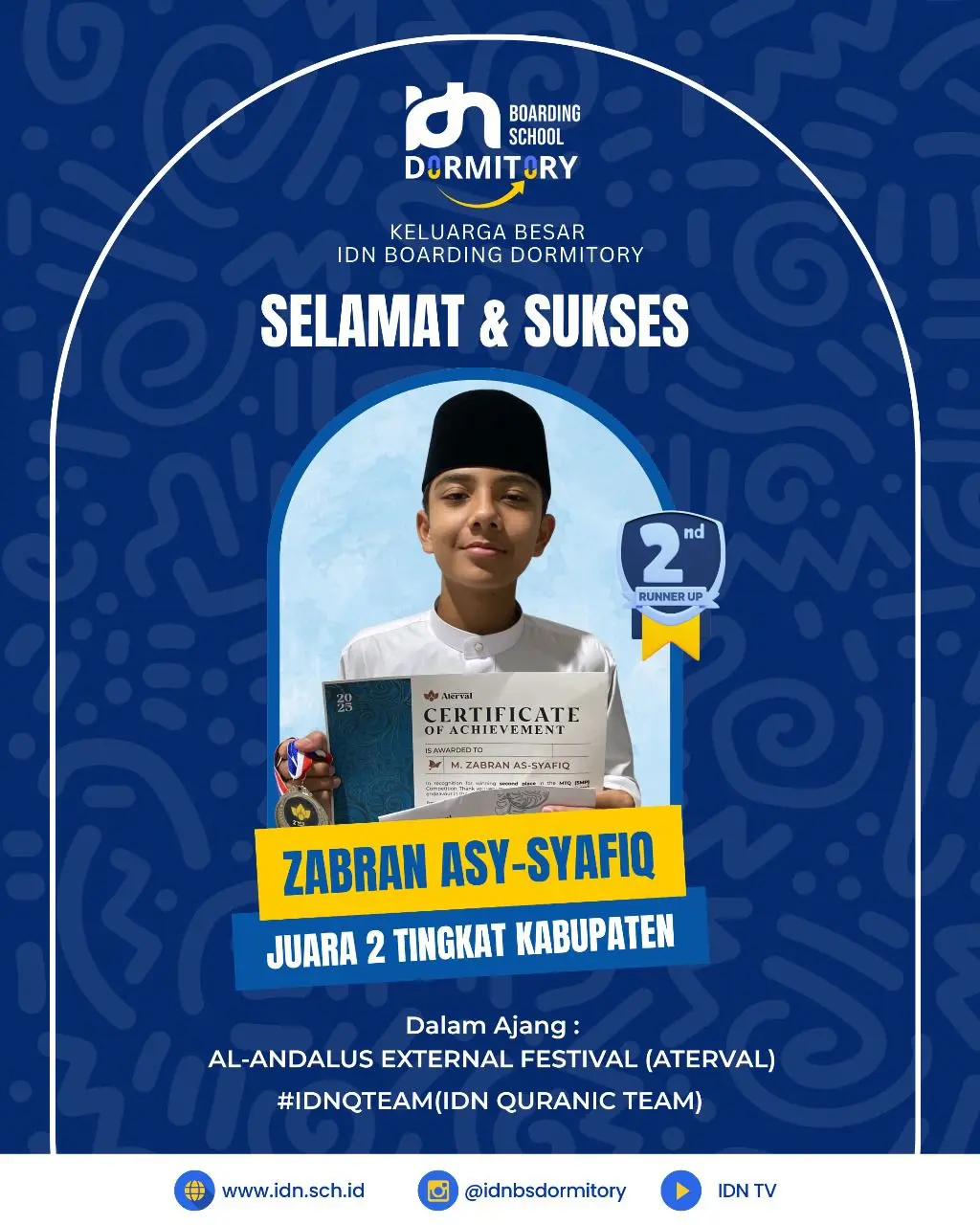 Zabran Asy-Syafiq SMP IDN Jonggol Juara 2 MTQ Tingkat Kabupaten