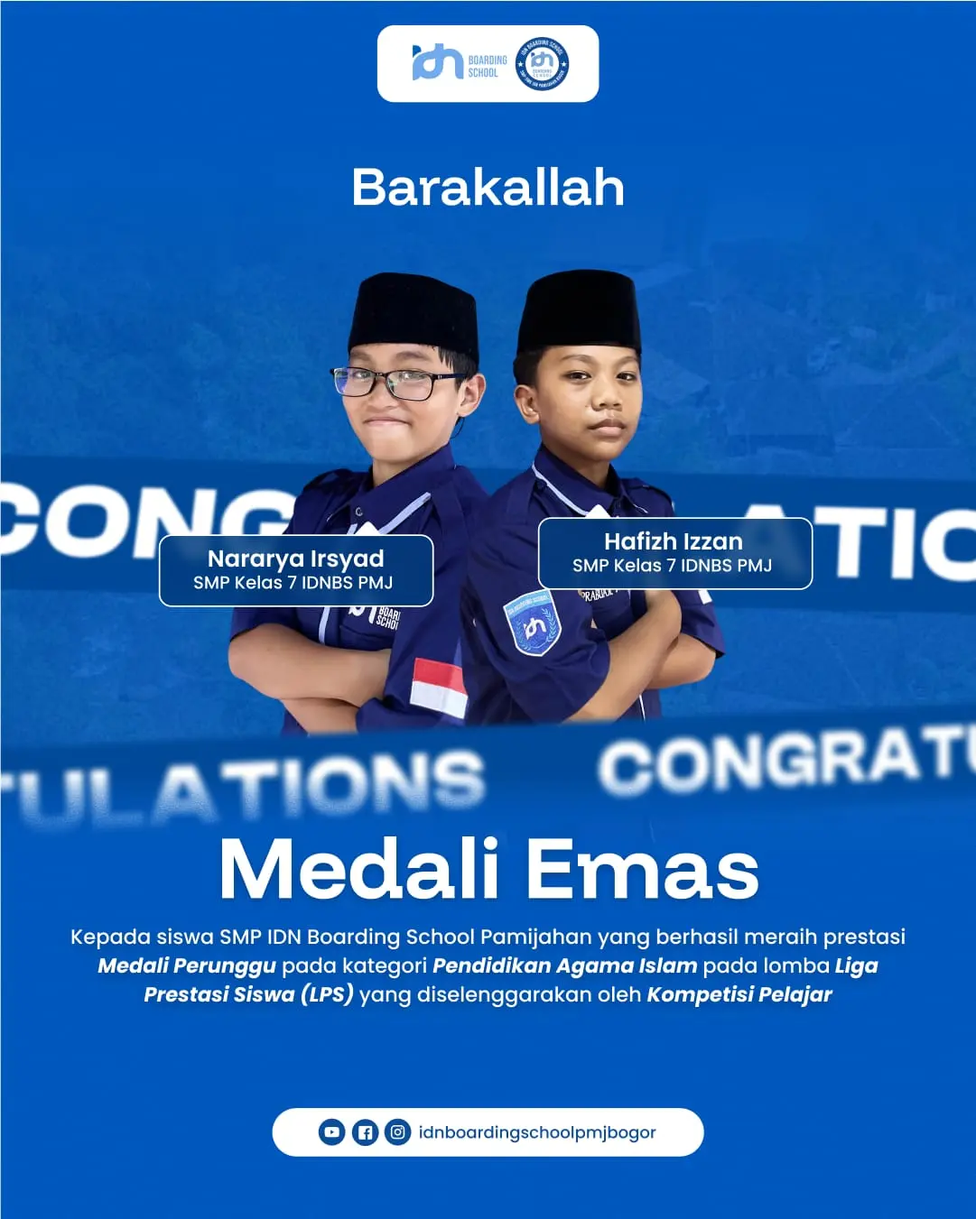 Santri SMP IDN Pamijahan raih Medali Emas Pendidikan Agama Islam di Liga Prestasi Siswa