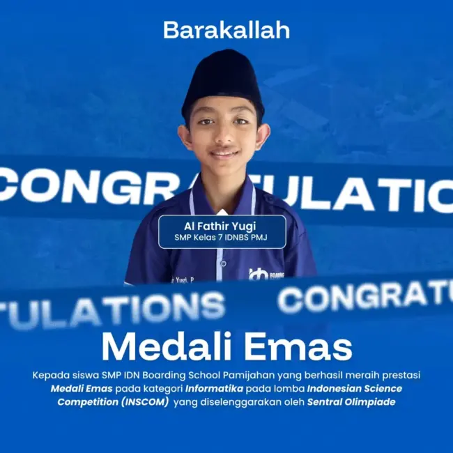 Santri SMP IDN Pamijahan meraih Medali Perunggu Informatika di Science Competition