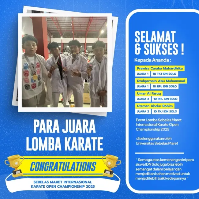 karate kid nih solo juara di universitas sebelas maret