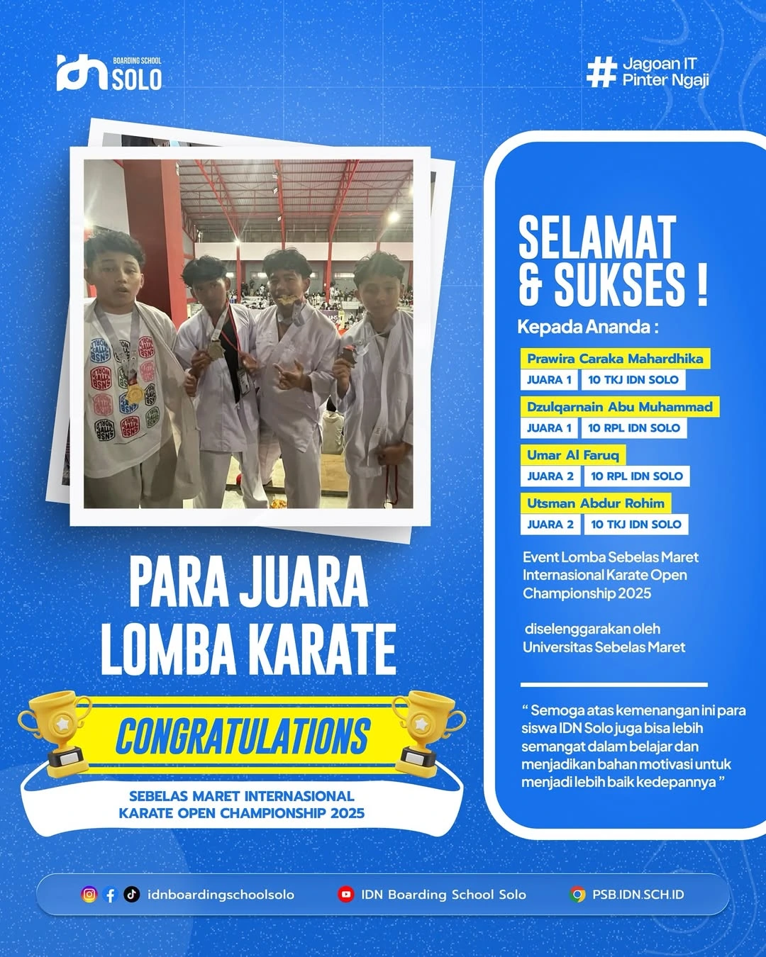 karate kid nih solo juara di universitas sebelas maret