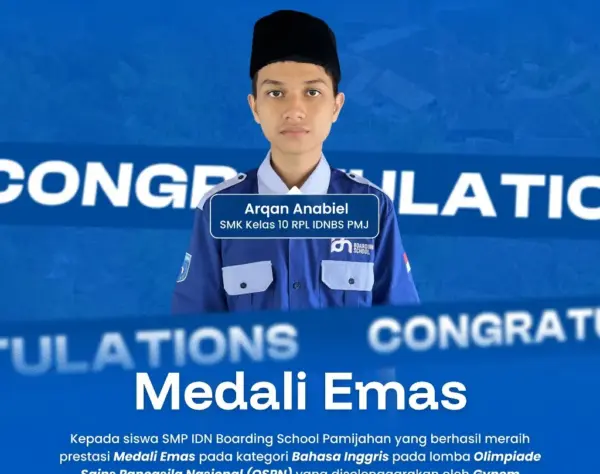 Santri SMK IDN Pamijahan meraih Medali Emas Bahasa Inggris dalam ajang OSPN 2025