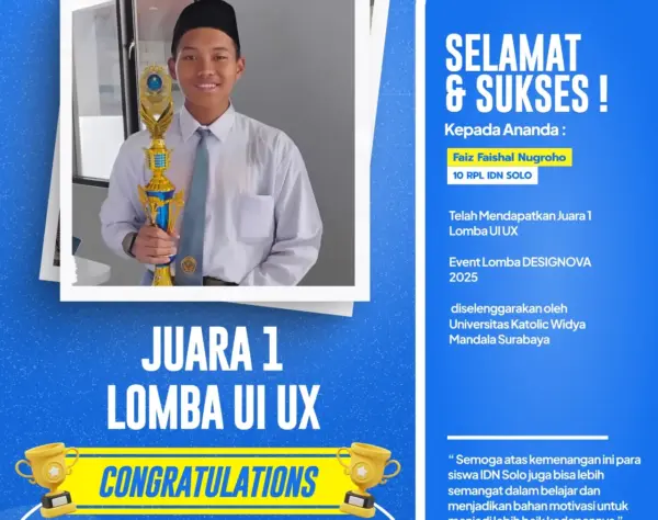 Santri SMK IDN Solo meraih Juara 1 kategori UI/UX di DESIGNOVA 2025