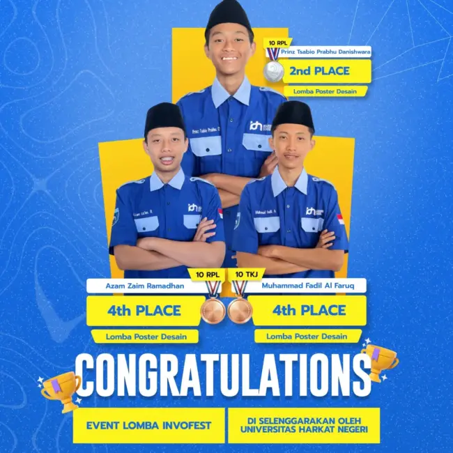 Santri SMK IDN Solo meraih Juara 2 dan 4 Poster Design INVOFEST