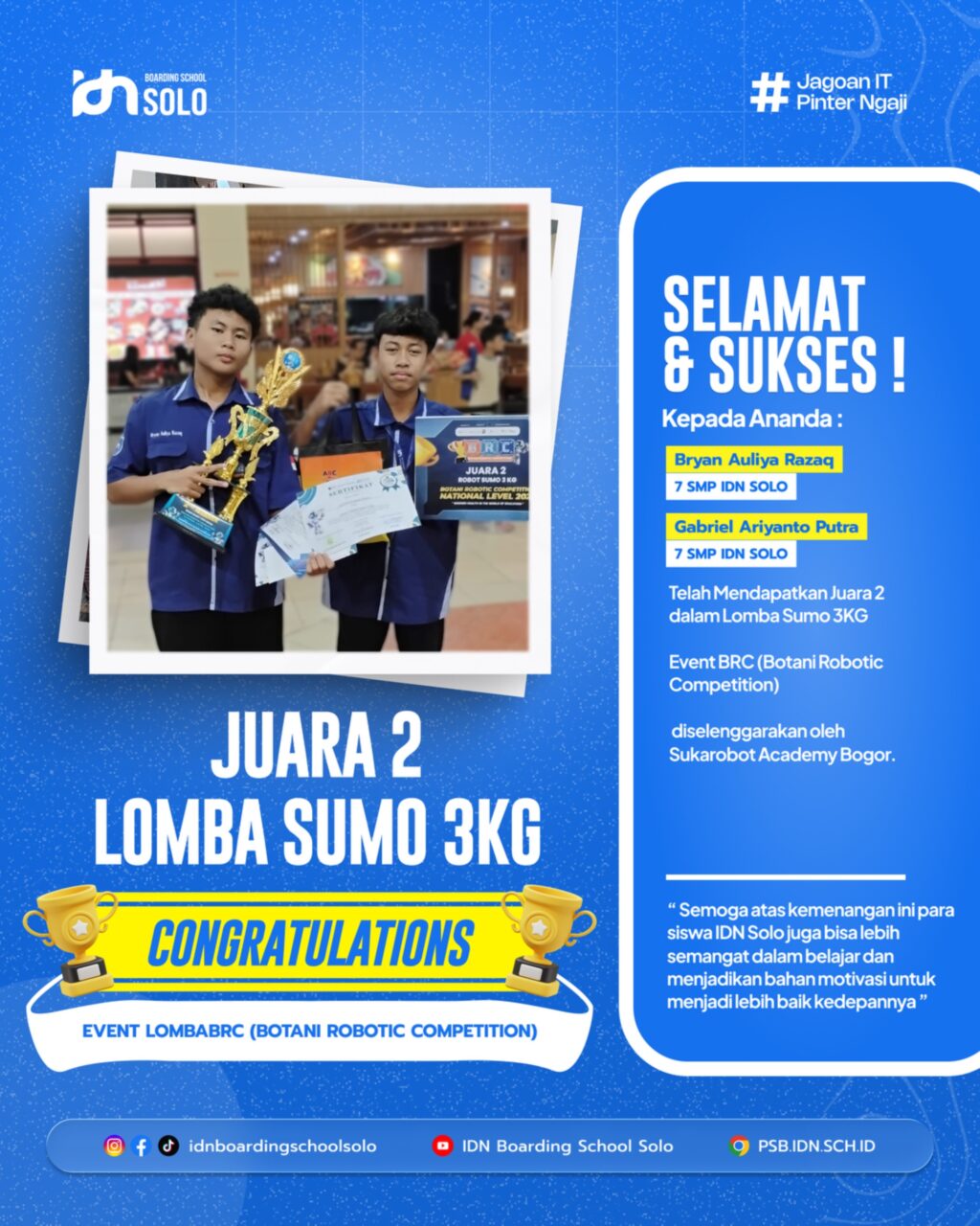 SMP IDN Solo Juara di BRC Bogor 2026