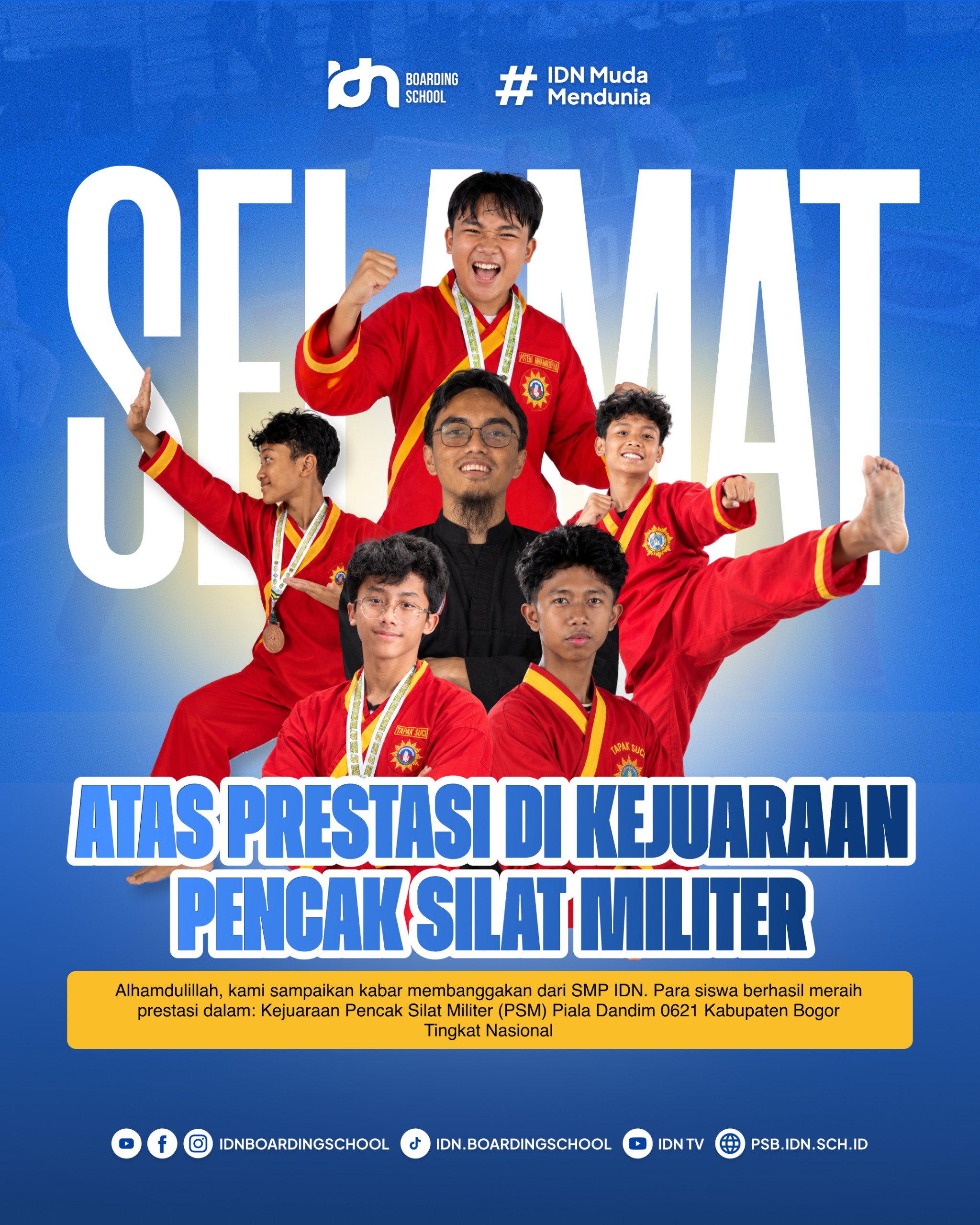 kejuaraan pencak silat nasional siswa smp idn juara