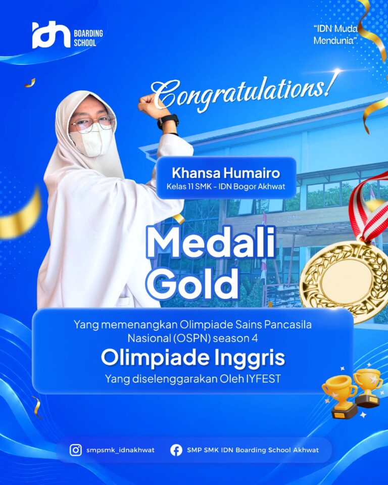 Siswi IDN Bogor Akhwat Juara Olimpiade Bahasa Inggris